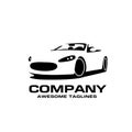 Sport car silhouette style vector logo Royalty Free Stock Photo