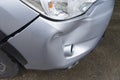 Car silver color crash damage bumper breakdown accident