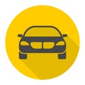 Car Simple icon with long shadow Royalty Free Stock Photo