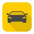 Car Simple icon with long shadow Royalty Free Stock Photo