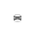 Car simple icon with shadow Royalty Free Stock Photo