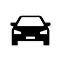 Car simple icon. Vector flat black symbol of a car Royalty Free Stock Photo
