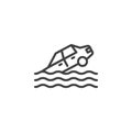 Car sinking line icon