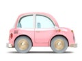 Car small cartoon pink side Royalty Free Stock Photo