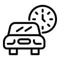 Car smart consumption icon, outline style