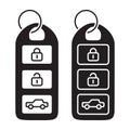 Car smart key or automobile keyless smart key flat icons for apps and websites