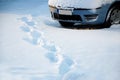 A car in the snow