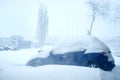 Car in a snowdrift snow Royalty Free Stock Photo