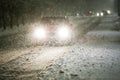 Car on snowy road