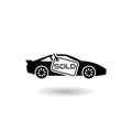 Car is sold icon with shadow