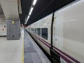 The car of the Spanish high-speed train Renfe at Barcelona Sants station