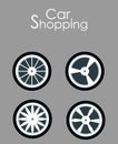 Car Spare Parts Shopping Flat Banner Template Royalty Free Stock Photo