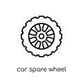 car spare wheel icon from Car parts collection. Royalty Free Stock Photo