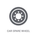 car spare wheel icon. Trendy car spare wheel logo concept on white background from car parts collection Royalty Free Stock Photo