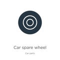 Car spare wheel icon vector. Trendy flat car spare wheel icon from car parts collection isolated on white background. Vector Royalty Free Stock Photo