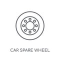 car spare wheel linear icon. Modern outline car spare wheel logo