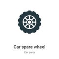 Car spare wheel vector icon on white background. Flat vector car spare wheel icon symbol sign from modern car parts collection for Royalty Free Stock Photo