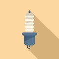 Car sparkplug icon flat vector. Engine plug