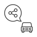 Car and Speech Bubble vector Carsharing concept linear icon Royalty Free Stock Photo