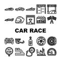 car speed auto race icons set vector Royalty Free Stock Photo