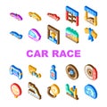 car speed auto race icons set vector Royalty Free Stock Photo