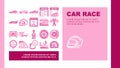 car speed auto race landing header vector