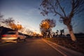 Car speed, Scenery along the road Royalty Free Stock Photo