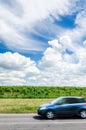 Car speeding along country road