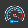 Car speedometer, acceleration of a car to maximum speed. Vector illustration. Royalty Free Stock Photo