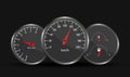 Car speedometer dashboard. Speedometer, tachometer, temperature and fuel gauge