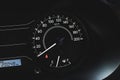 Car speedometer with kilometer per hour and fuel meter. Royalty Free Stock Photo