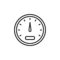 Car speedometer line icon