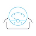 car speedometer line icon, outline symbol, vector illustration, concept sign Royalty Free Stock Photo