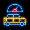 Car Speedometer neon glow icon illustration