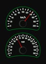 Car speedometer set.