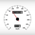 Car speedometer with speed scale and kilometer counter. Vector. Royalty Free Stock Photo