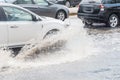 Car splash flood Royalty Free Stock Photo