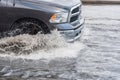 Car splash flood Royalty Free Stock Photo