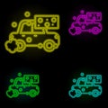 Car sponge carwash neon color set icon. Simple thin line, outline of car wash icons for ui and ux, website or mobile