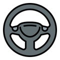 Car sport steering wheel icon outline vector. Auto part Royalty Free Stock Photo