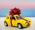 Car with staple gift Royalty Free Stock Photo