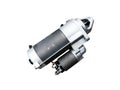 Car starter with solenoid Assembly on an isolated white background.