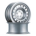 Car steel wheels, car rims. 3D rendering Royalty Free Stock Photo