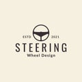 Car steering hipster simple logo symbol icon vector graphic design illustration idea creative Royalty Free Stock Photo