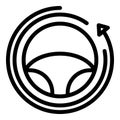 Car steering wheel icon outline vector. Auto drive