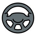 Car steering wheel icon outline vector. Auto part Royalty Free Stock Photo