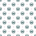 Car Steering Wheel Seamless Pattern with Hearts Royalty Free Stock Photo