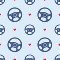 Car Steering Wheel Seamless Pattern with Hearts Royalty Free Stock Photo