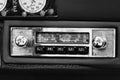 Retro Styled Image Of An Old Car Radio, Vintage Porsche car radio