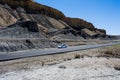 Car stopped on scenic state rout 24 in Utah, USA